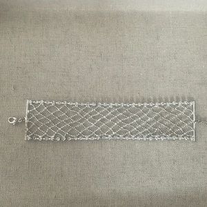Faux diamond silver bracelet